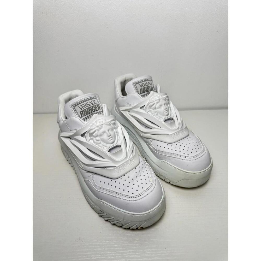 Versace Odissea Medusa Head Sneakers SZ 40 (US 10) White / Grey Excellent